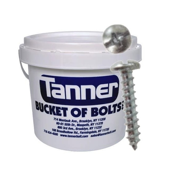 Tanner Sheet Metal Screw, 1-1/4 in, Zinc Plated Steel Pan Head Combination Phillips/Slotted Drive TB-806 - main